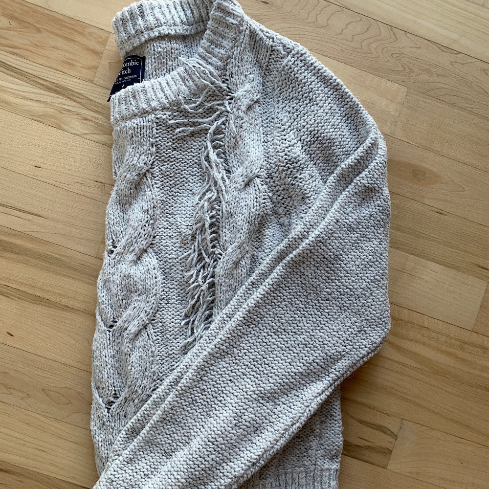 A&F Fringe Crew Neck Sweater